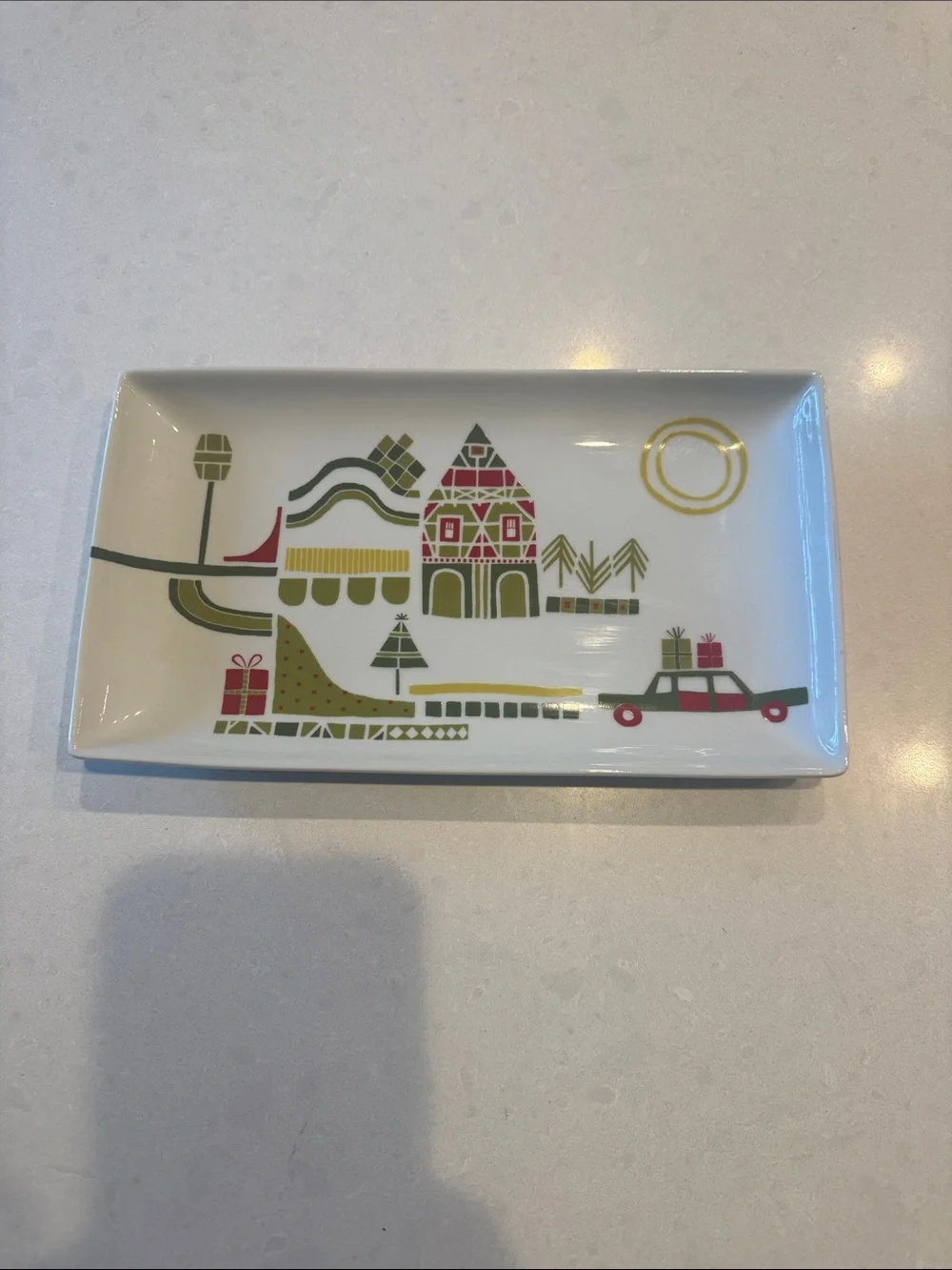 Crate&Barrel Yule town Holiday Village Serving tray Julia Rothman super cute
